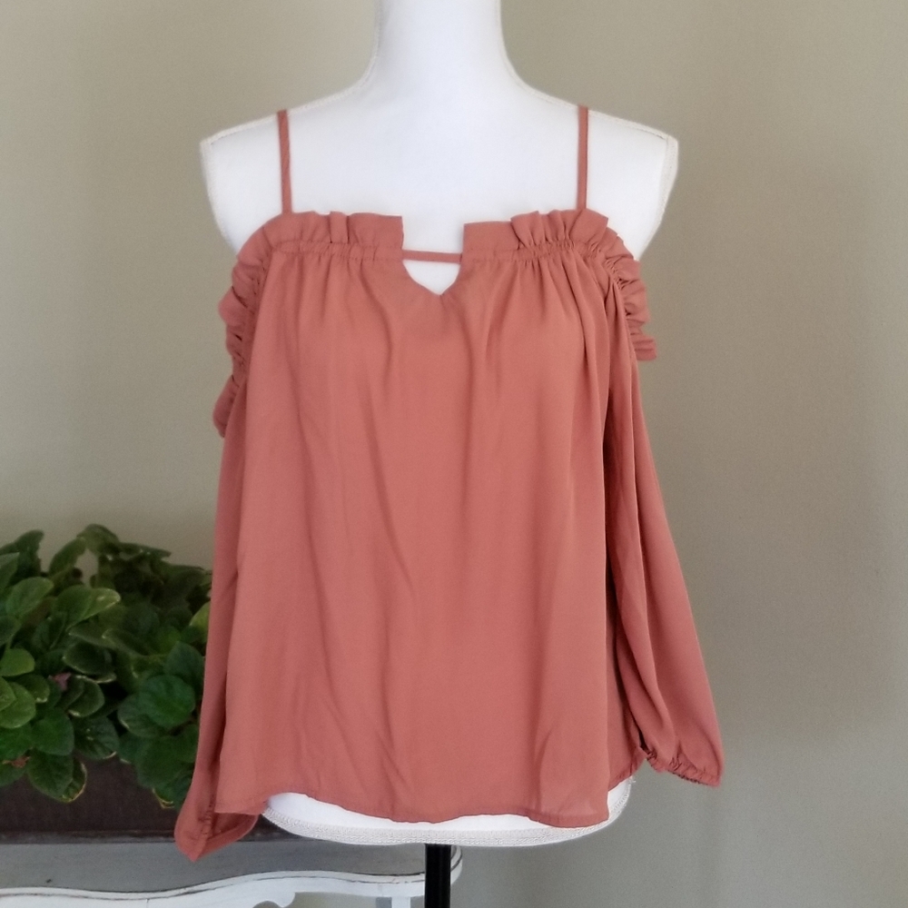 Blush cold shoulder Blouse medium